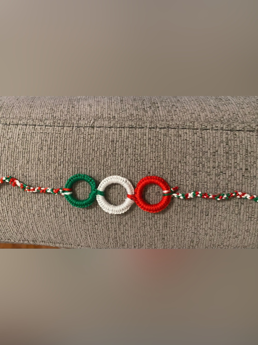 Mexican tricolor Colorful Ring Bracelet - Green White Red